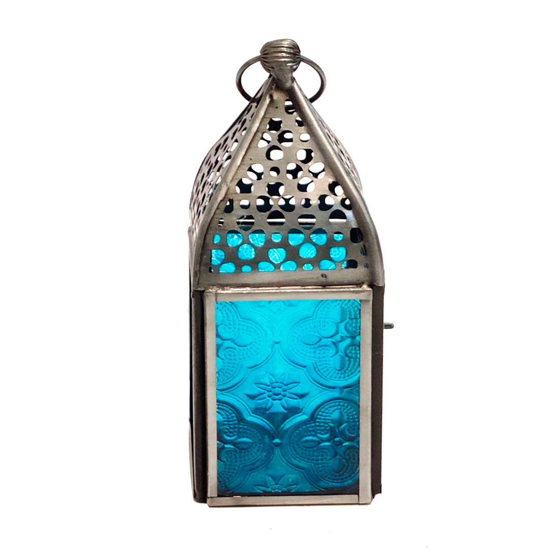 Lanterne marocaine mini bleue - 15 cm