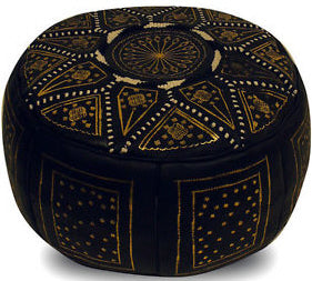 Pouf marocain Noir/Or