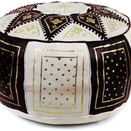 Marokkanischer Pouf schwarz-weiß