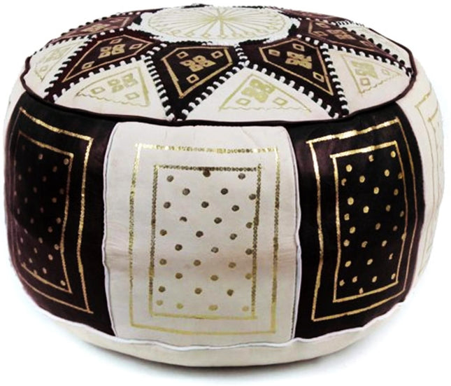 Marokkanischer Pouf schwarz-weiß