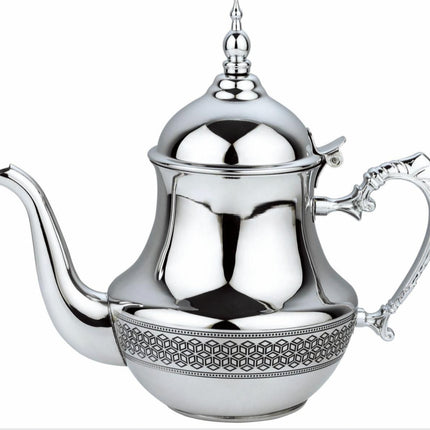 Marokkanische Teekanne Edelstahl – Traditionelle arabische Teekanne – Erhältlich in 0,8 / 1 / 1,5 / 1,8 Liter