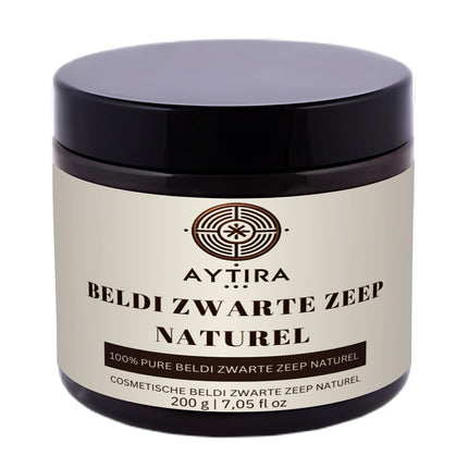 Aytira Beldi Zwarte Zeep Naturel – 100% Pure Marokkaanse Savon Beldi – Olijfzeep zonder geurstoffen – 200g