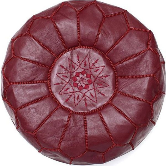 Marokkanischer Pouf Bordeauxrot