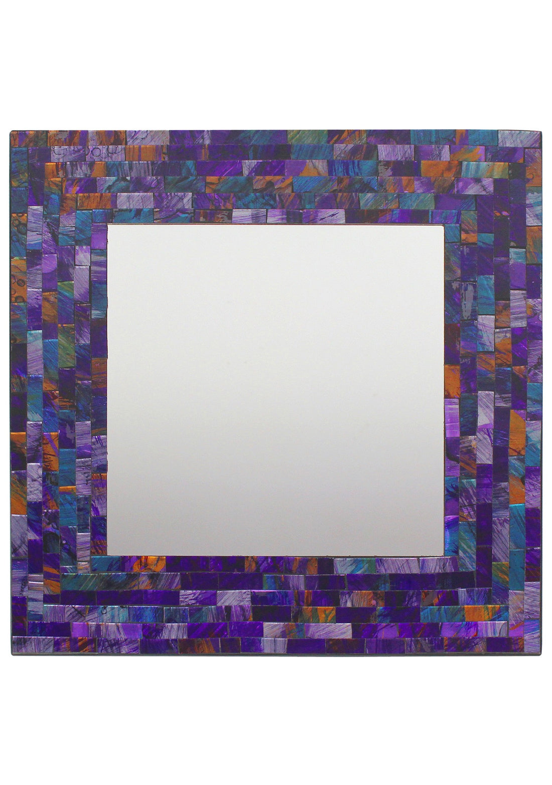 Oriental square mosaic wall mirror
