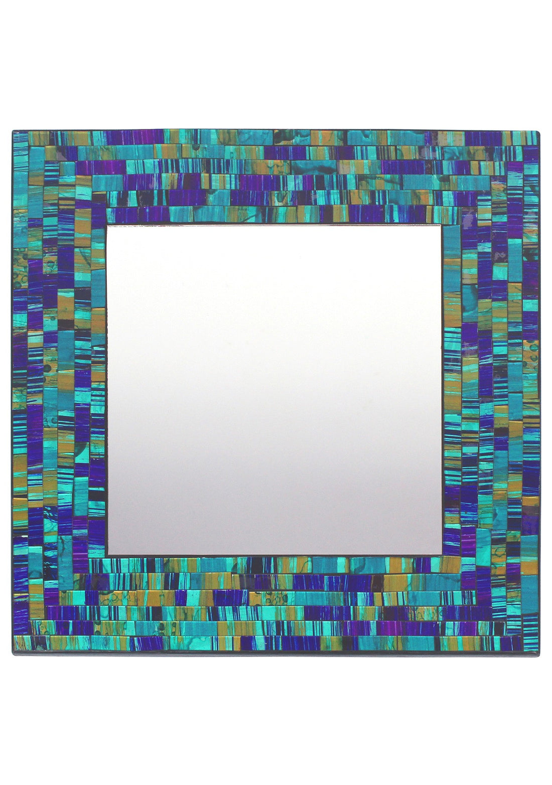 Oriental square mosaic wall mirror