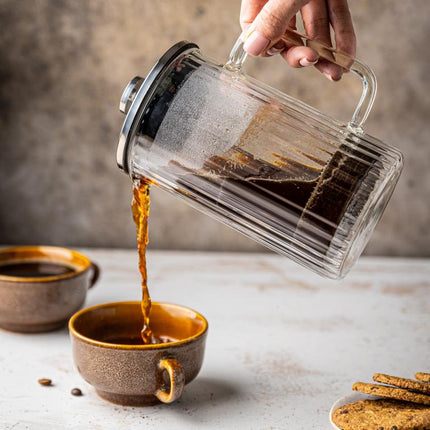 Klausberg Piston Koffie-/Thee Zetter - Glas - 0.6L