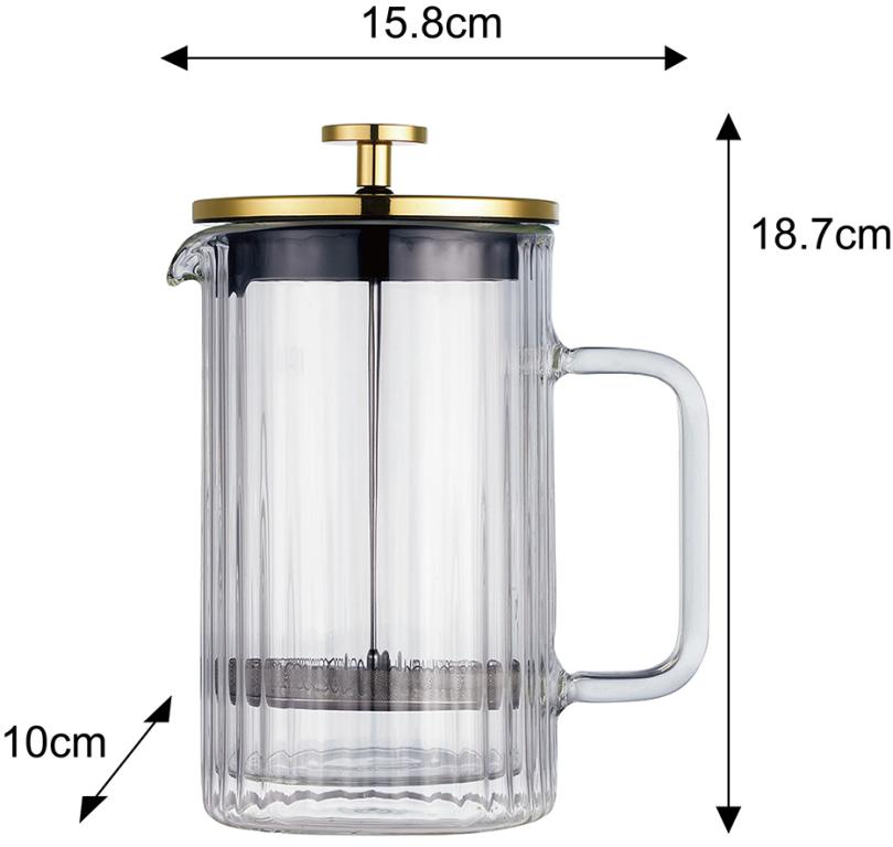 Klausberg KB7760 piston koffie- en theezetter – dubbelwandig glas, 0,6 liter – foto 3