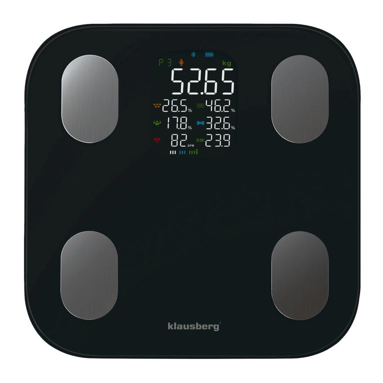 Klausberg slimme weegschaal met Bluetooth en lichaamsanalyse – zwart of wit – foto 7