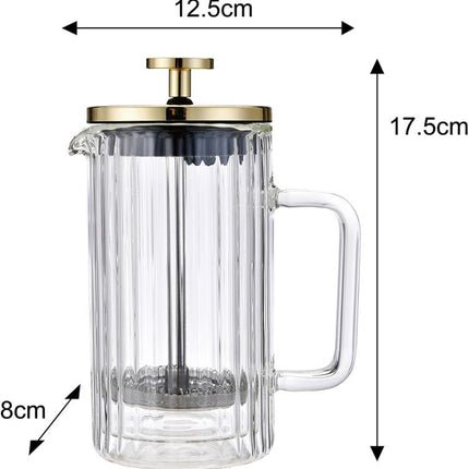 Klausberg Kaffee- und Teebereiter mit Pressfilter - Doppelwandiges Glas - 350 ml