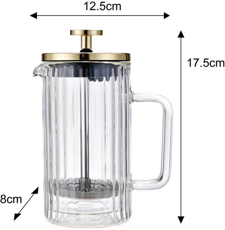 Klausberg koffie- en theezetter met piston – dubbelwandig glas, 350 ml – foto 2