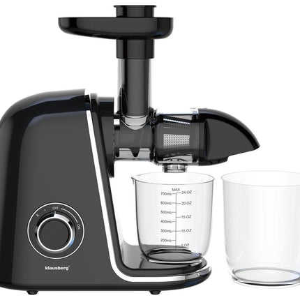 Klausberg Slow Juicer – 150W – 700ml | Gemüse- und Obstpresse – Mit Tresterbehälter