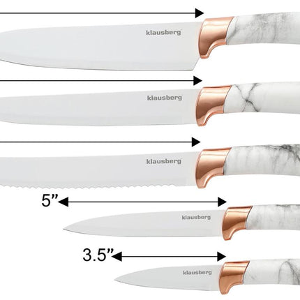 Klausberg Messenset met Blok - Marmerlook, 5-delig