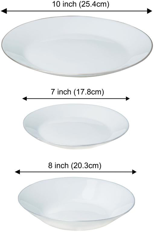Kinghoff Dinnerware Set – Timeless Elegance with Silver Accents