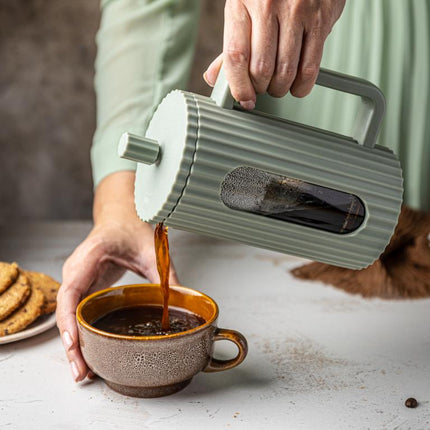 Klausberg Koffie-/Thee Zetter met Piston - 350 ml - Olijfgroen