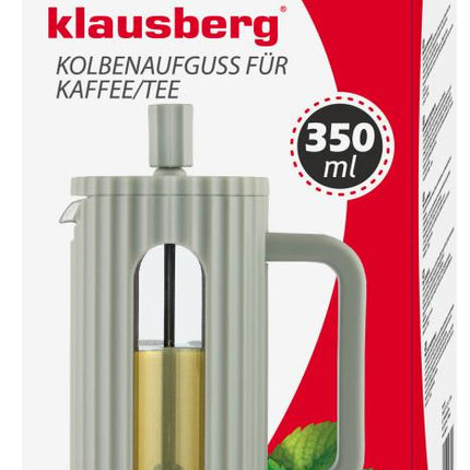 Klausberg Koffie-/Thee Zetter met Piston - 350 ml - Olijfgroen