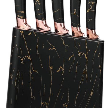 Klausberg Messenset met Blok - Zwart met Brons Design, 6-delig