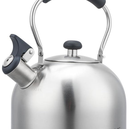 KingHoff Edelstahl-Pfeifkessel 2,5L – Für alle Wärmequellen geeignet, mit Pfeiffunktion und ergonomischem Griff