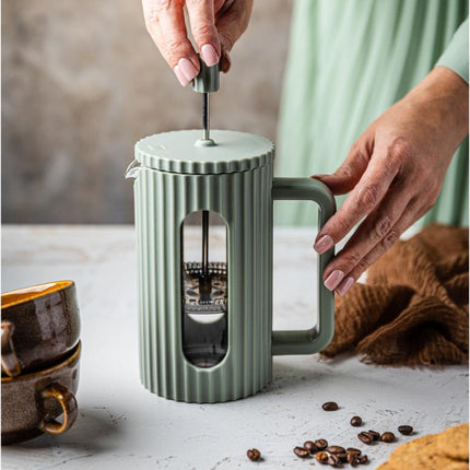 Klausberg Koffie-/Thee Zetter met Piston - 350 ml - Olijfgroen