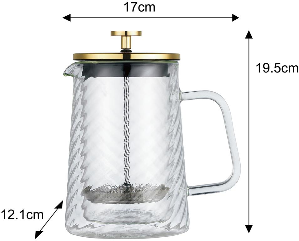 Klausberg KB7766 French Press Coffee / Tea Maker - Glass - 0.6 L