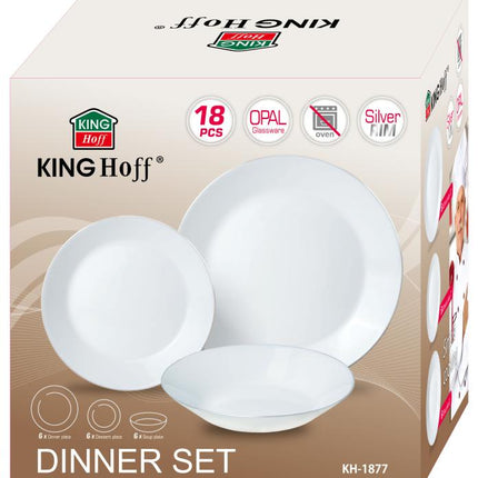 Kinghoff Serviesset – Tijdloze Elegantie met Zilveren Accenten
