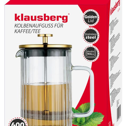 Klausberg Piston Kaffee-/Teebereiter - Glas - 0.6L