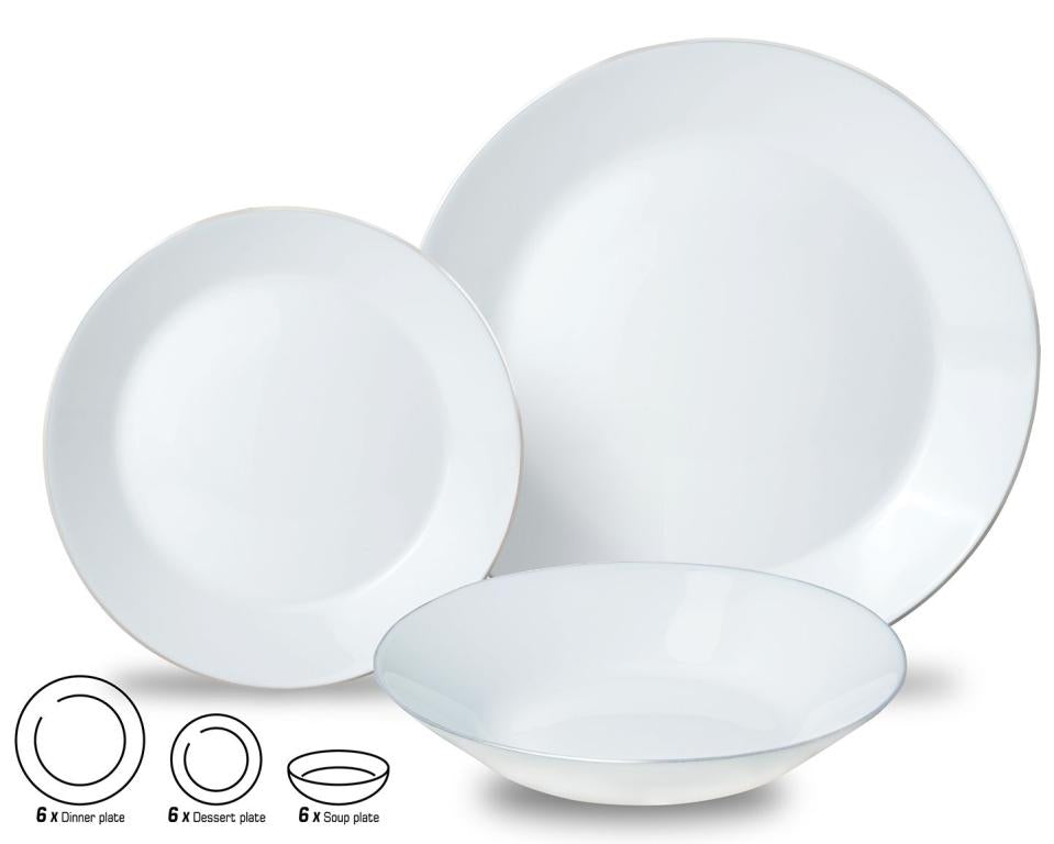 Kinghoff Dinnerware Set – Timeless Elegance with Silver Accents