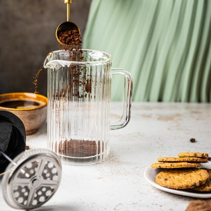 Klausberg Kaffee- und Teebereiter mit Pressfilter - Doppelwandiges Glas - 350 ml