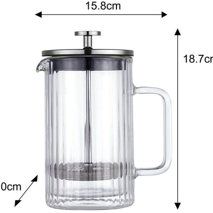 Klausberg Piston Koffie-/Thee Zetter - Glas - 0.6L
