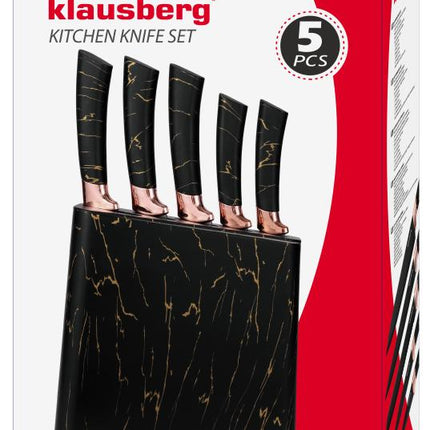 Klausberg Messenset met Blok - Zwart met Brons Design, 6-delig