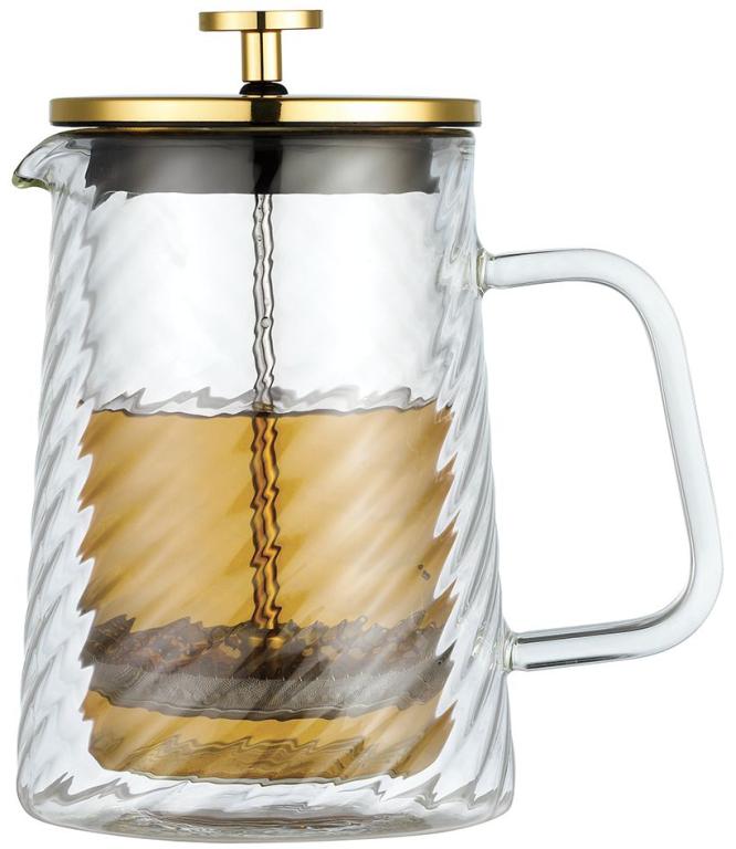 Klausberg KB7766 French Press Coffee / Tea Maker - Glass - 0.6 L