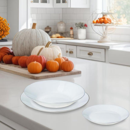 Kinghoff Serviesset – Tijdloze Elegantie met Zilveren Accenten