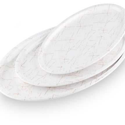 Melaminteller Marmordesign – rund