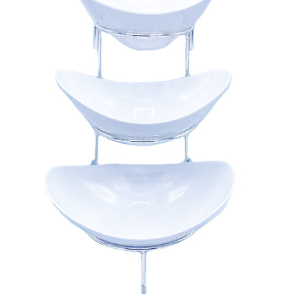 Buffet etagère met 3 melamine  schalen - wit