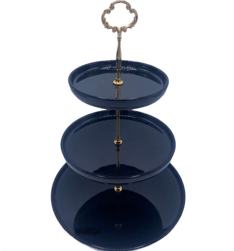 3-tier melamine etagere black