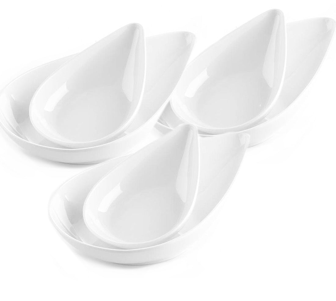 Melamine schaaltjes in druppelvorm – wit, onbreekbaar, klein of groot
