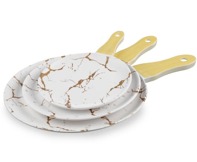 Melamine serveerplanken marmer look wit-goud