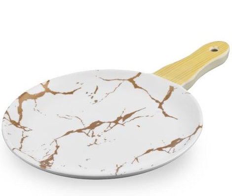Melamine serveerplanken marmer look wit-goud