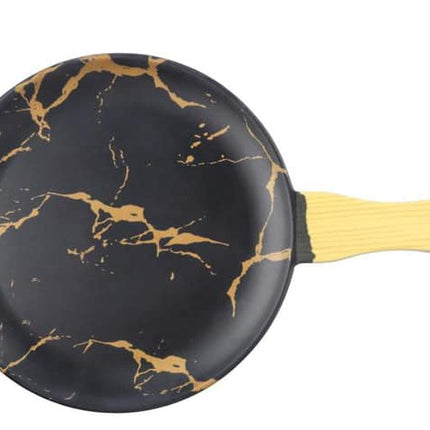 Melamin-Servierplatten Marmoroptik Schwarz-Gold