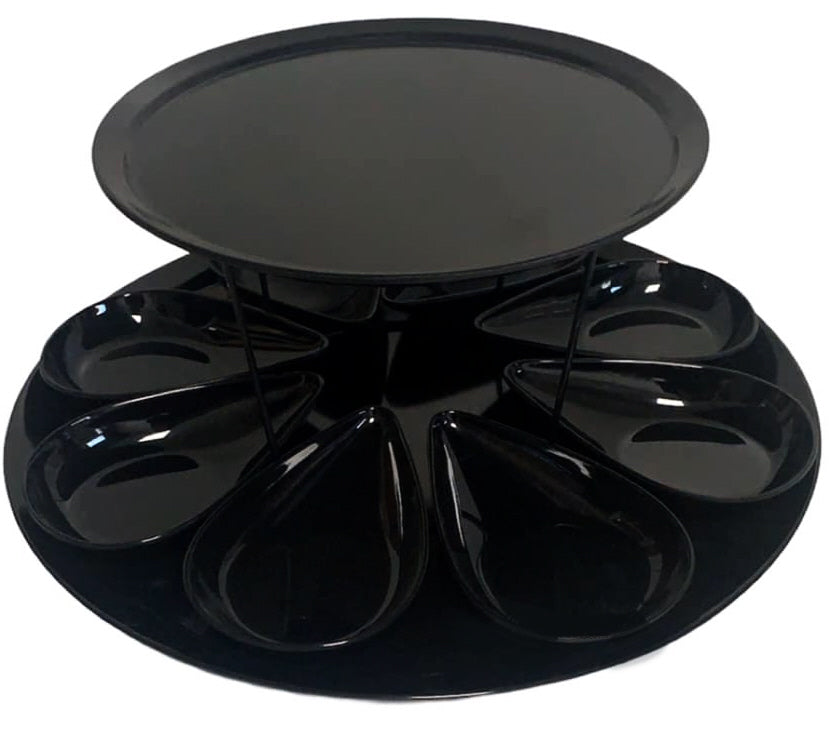 Melamine set black incl. 8 bowls