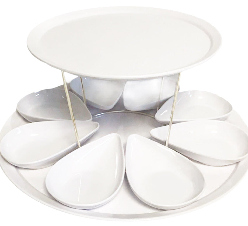 Melamine set white incl. 8 bowls
