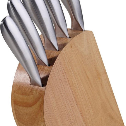 Kinghoff Messerset - Messerblock Holz - Edelstahl - 6-teilig