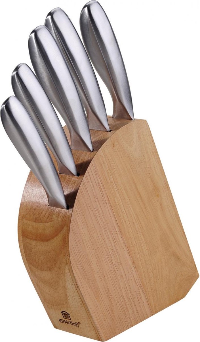Kinghoff Ensemble de couteaux - Bloc en bois - Acier inoxydable - 6 pièces