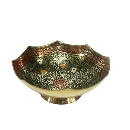 Messingfarbene bemalte Schale Ø12 cm