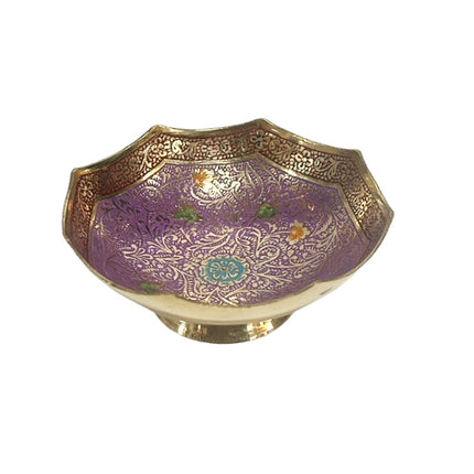 Messingfarbene bemalte Schale Ø12 cm
