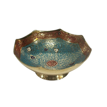 Messingfarbene bemalte Schale Ø12 cm