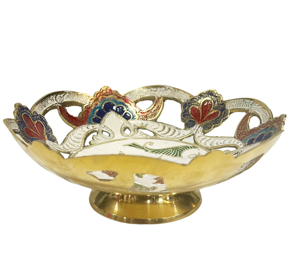 Coupelle en laiton peinte blanche Ø18 cm