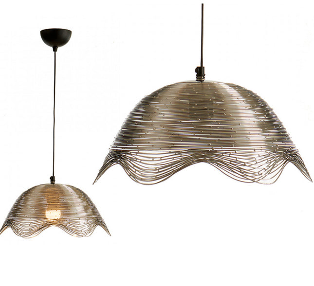 Wellenlampe aus Metall mit Nickel-Finish