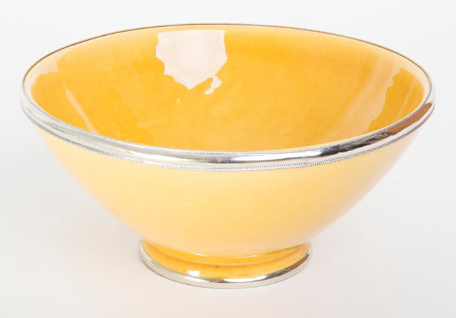 Moroccan dish/bowl silver-colored rim