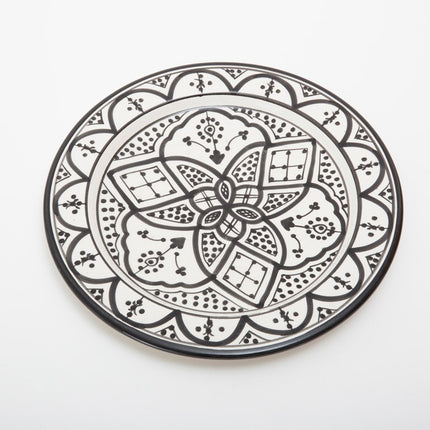 Marokkanischer Teller Schwarz/Weiß Ø25 cm