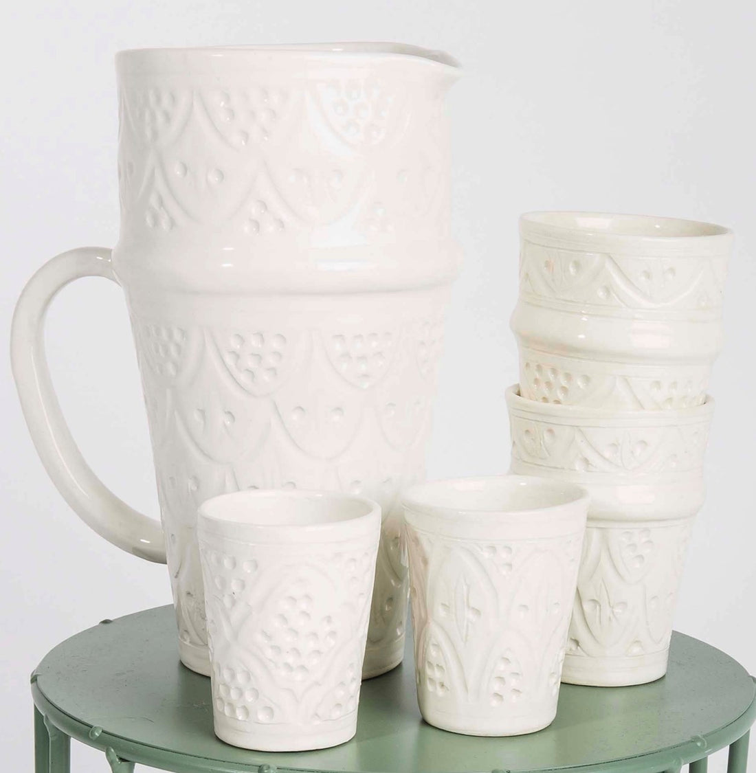 Moroccan Handmade Carafe – White – 23 cm